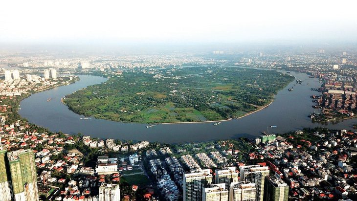 Bán đảo Bình Quới - Thanh Đa: Làm công viên cho muôn đời sau- Ảnh 1. Cảnh hoang sơ của bán đảo Thanh Đa nhìn từ khu Thảo Điền, TP Thủ Đức - Ảnh: QUANG ĐỊNH